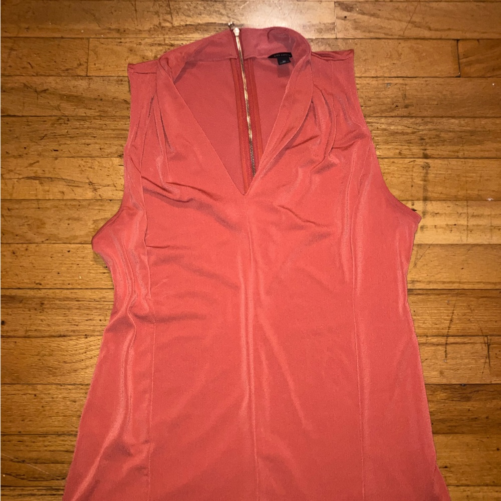 Ann Taylor Coral Zippered Tank